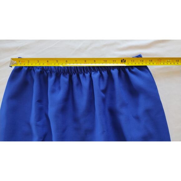 Vintage 80s -90s royal blue blouse and skirt set size 16 - Picture 14 of 16